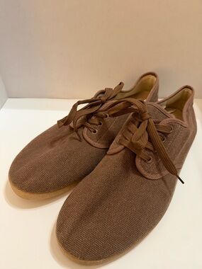 Zig Zag Men's Brown Canvas Derby Shoes - Casual Lace-Up size 12